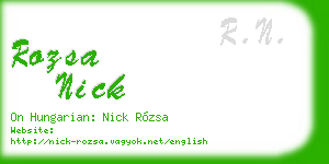 rozsa nick business card
